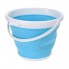 Ведро складное туристическое Collapsible Bucket Blue силиконовое круглое для для рыбалки воды и пищевых продуктов на 10 л + петля для подвешивания (47550 I)
