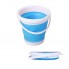 Ведро складное туристическое Collapsible Bucket Blue силиконовое круглое для для рыбалки воды и пищевых продуктов на 10 л + петля для подвешивания (47550 I)