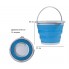 Ведро складное туристическое Collapsible Bucket Blue силиконовое круглое для для рыбалки воды и пищевых продуктов на 10 л + петля для подвешивания (47550 I)