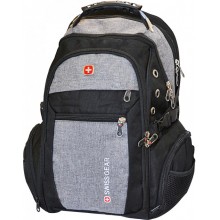 Рюкзак мужской Swissgear 6621 Swiss Bag Grey вход к наушникам на лямке и USB эргономическая спинка усиленная ручка (63748 DR)