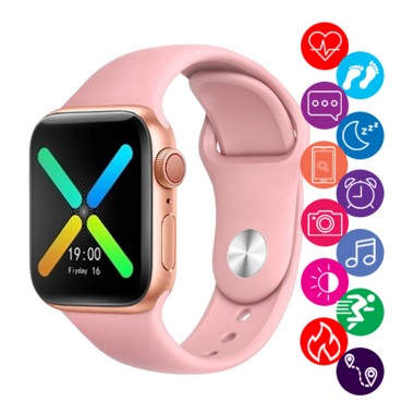 Умные женские смарт часы SMART WATCH LD6 Розовые фитнес браслет с шагомером и трекингом измерение пульса ответ на звонки приложение HryFine + 2 ремешка (8379)