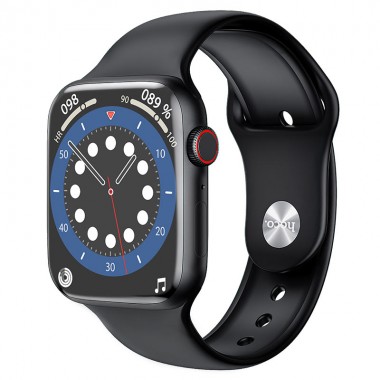 Умные мужские и женские смарт часы SMART WATCH Hoco Y5 Pro Чёрные фитнес браслет с шагомером и трекингом измерение пульса ответ на звонки IP68 защита